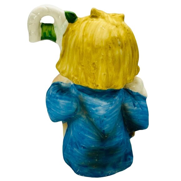 Lefton Shepherd Boy Girl Sheep Staff Figurine Christmas Holy Vintage Hand Paint - Picture 11 of 11